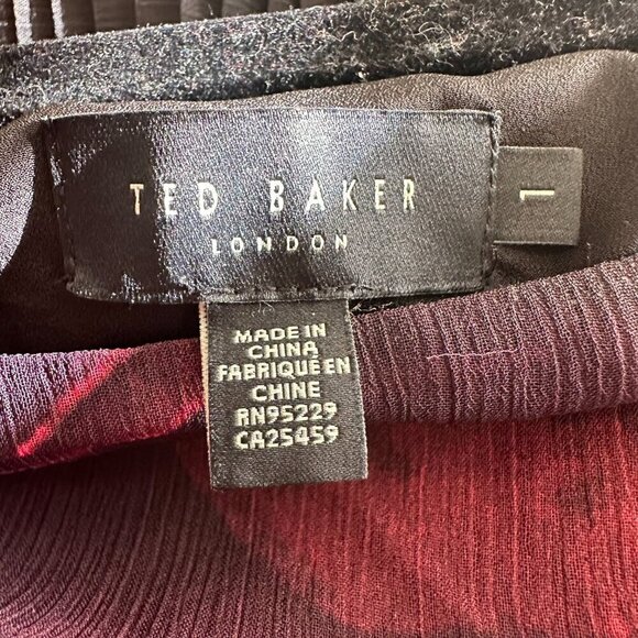 Ted Baker London Raychi Floral Print Tiered Pleated Hem A-Line Skirt US Size 2/3 - Picture 9 of 10